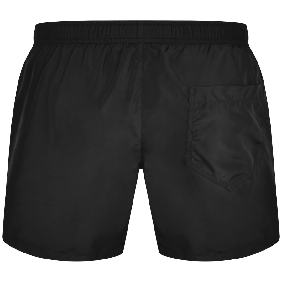 Swim Trunks Silver Double Question Mark Unisex Black Moschino